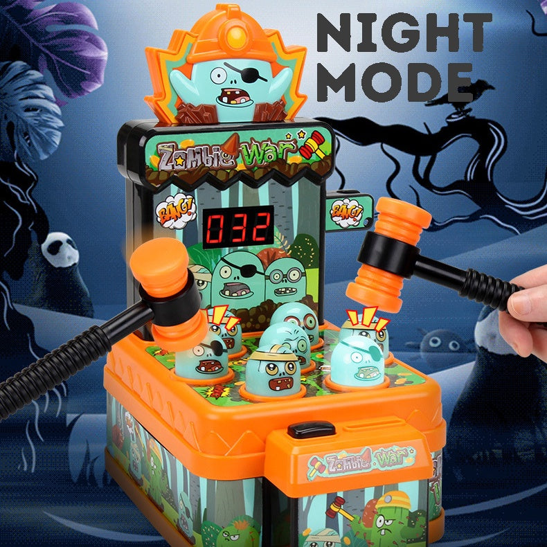 Cartoon Zombie Whack-a-Mole Toy – Mini Electronic Hammer Game for Kids | Fun Interactive Halloween Gift