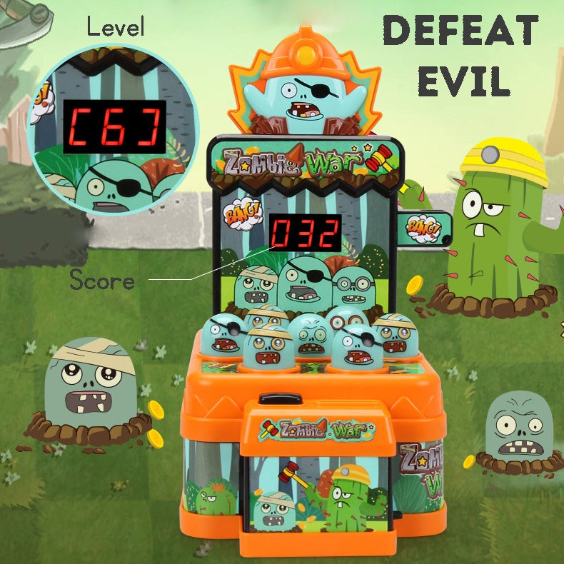 Cartoon Zombie Whack-a-Mole Toy – Mini Electronic Hammer Game for Kids | Fun Interactive Halloween Gift
