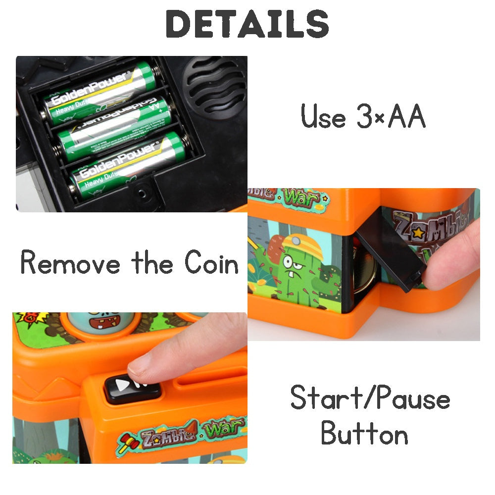 Cartoon Zombie Whack-a-Mole Toy – Mini Electronic Hammer Game for Kids | Fun Interactive Halloween Gift