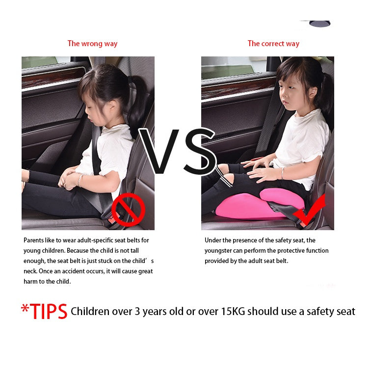 Child Safety Booster Car Seat – Backless Design with Multi-Functional Use | SG Local Delivery for Kids Travel Protection