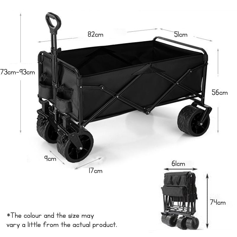Collapsible Kids & Pets Wagon – Foldable Trolley with Telescopic Handle and Sunshade Canopy