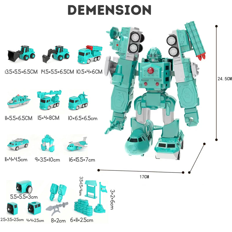 Magnetic Transformation Engineering Car Assembled Toy Deformation Robot Car Toy For Kids