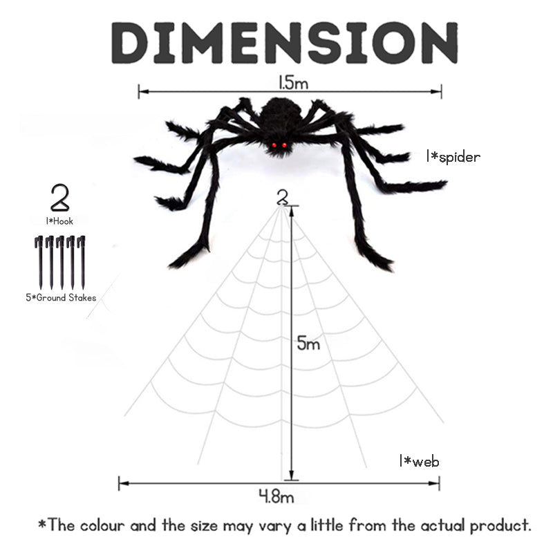 Halloween Decoration 5M Halloween Spider We+/- 1.5M Giant Spider cobweb Outdoor Indoor Home Party Decoration