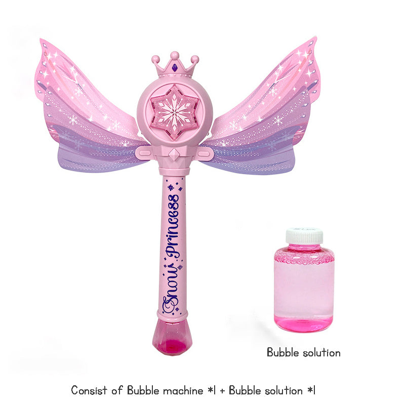 Princess Magic Wand Automatic Bubble Machine Handheld Glowing Music Fairy Wand Leak-proof Bubble Stick Dinosaur Bubble in Bubble Handheld Bubble Machine Fan Dinosaur Bubble Machine Summer Outdoor Bubble Gun Big Bubble Children's Toy