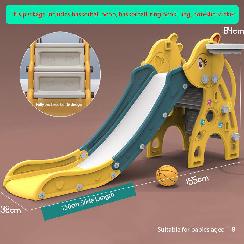 SG Local Delivery Multifunctional Easy detachable Slide Small Indoor And Outdoor Up And Down Ladder With Basketball Hoop