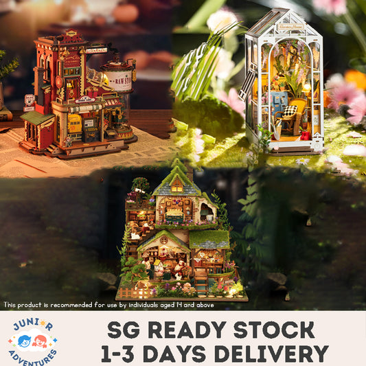 DIY Wooden Puzzle Miniature house Doll house 3D Book Nook Shelf Hand Made Toy