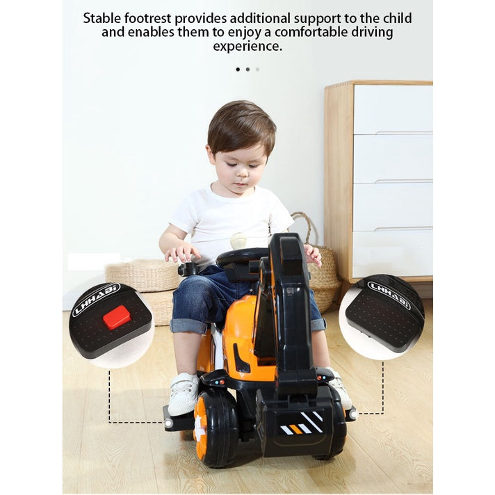 Rechargeable Electric Excavator Ride-On Toy – Manual & Battery Operated Digger for Kids, SG Local Delivery