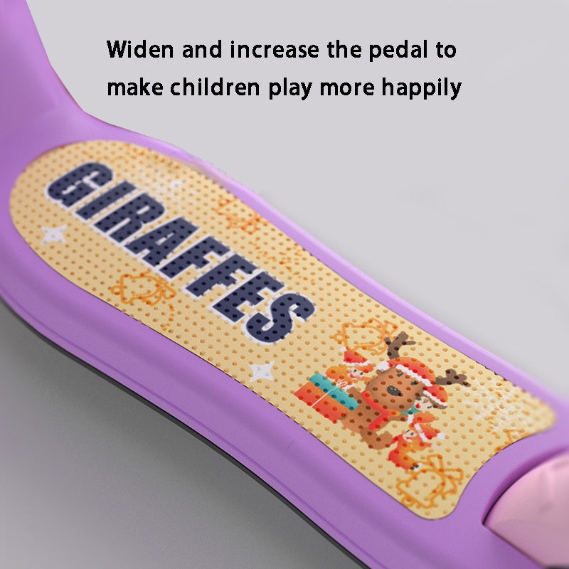 Adjustable 3-Wheeled Scooter for Toddlers – Folding Kick Scooter with Push Rod & Stand Cruise Ride