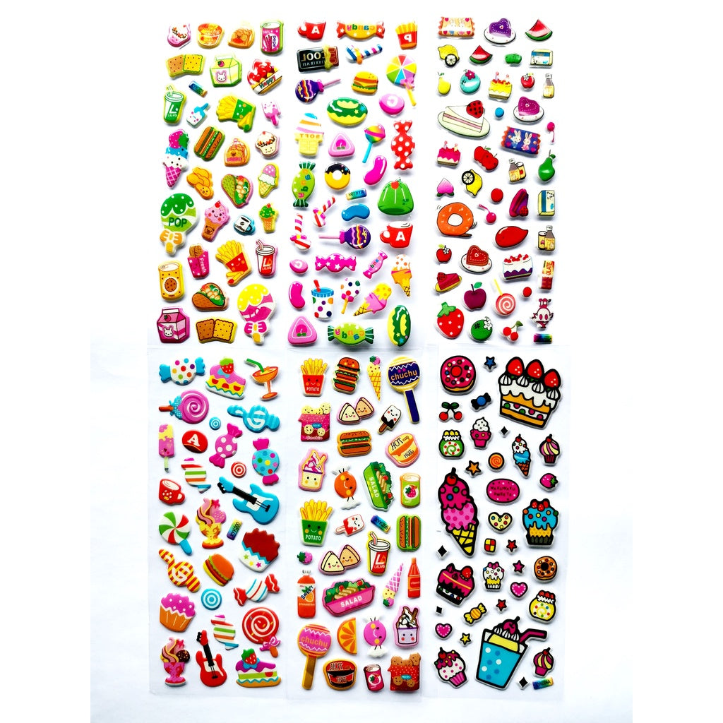 10 sheets of Animals, dinosaurs, various styles of 3D stickers, bubble stickers,children's birthday gift