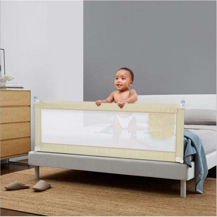 Baby Bed Safety Guardrail – Vertically Liftable Anti-Fall Fence with Double Button Lock | Adjustable Bed Rail for Toddlers