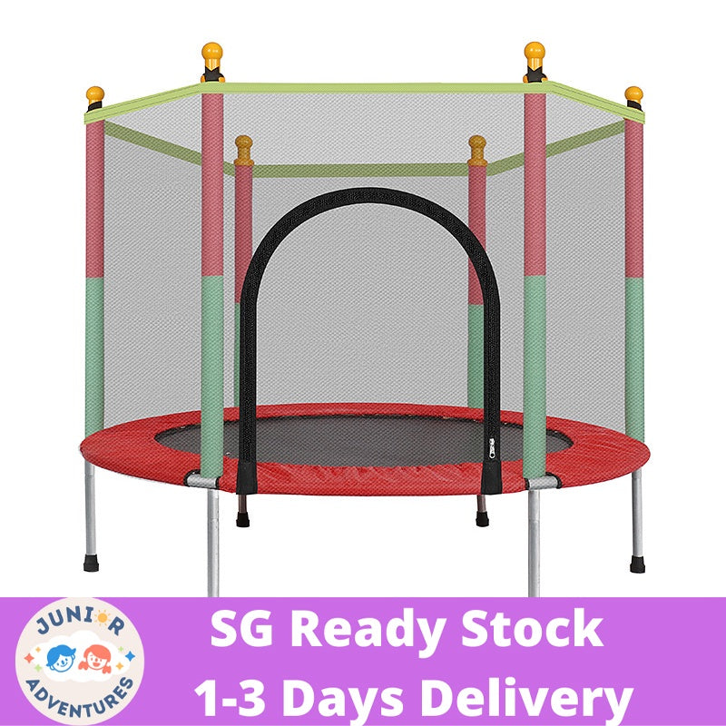 Kids Trampoline with Safety Enclosure Net – Indoor/Outdoor Trampoline for Toddlers, Parent-Child Interactive Play