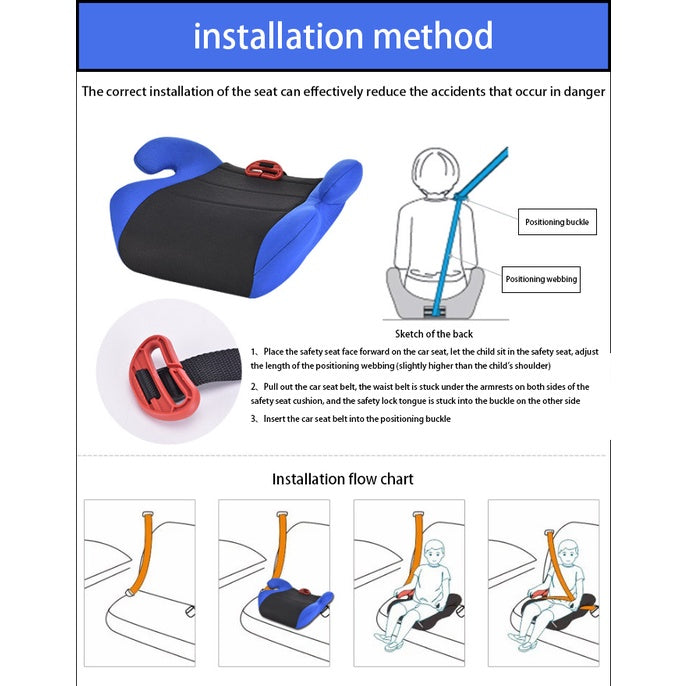 Child Safety Booster Car Seat – Backless Design with Multi-Functional Use | SG Local Delivery for Kids Travel Protection