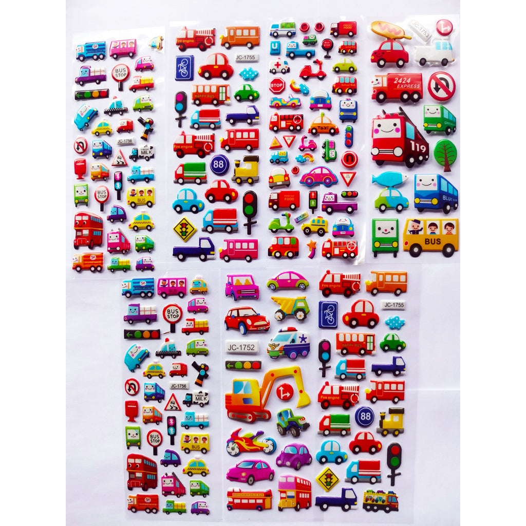 10 sheets of Animals, dinosaurs, various styles of 3D stickers, bubble stickers,children's birthday gift