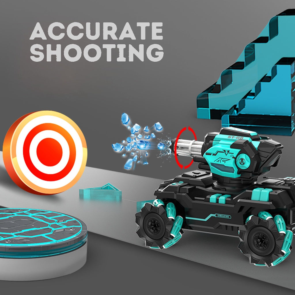 Rechargeable Remote Control Tank with Gesture & Remote Sensing | Water Beads Shooting & Large Water Bullets Arm Toy for Kids