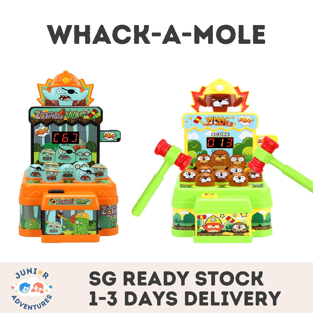 Cartoon Zombie Whack-a-Mole Toy – Mini Electronic Hammer Game for Kids | Fun Interactive Halloween Gift