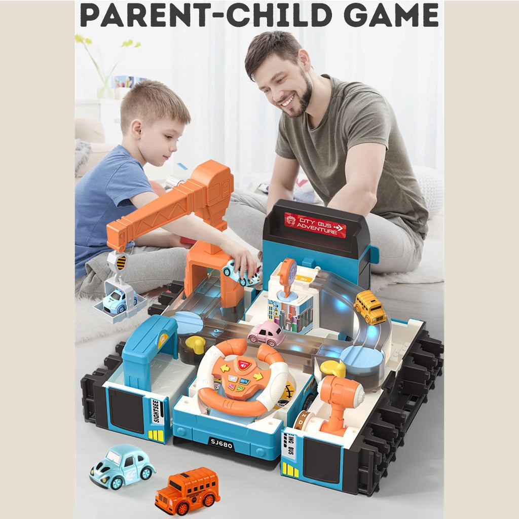 Kids Bus Toy with Sound & Light – Educational Steering Wheel Gear Toy with Music | Learning Vehicle for Toddlers