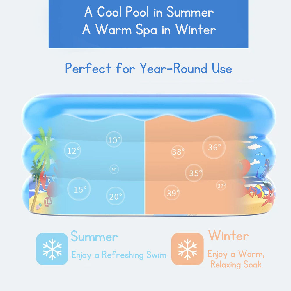 Big Inflatable Swimming Pool for Kids and Babies with Sunshade Canopy Thickened PVC Family Kids Paddling Pool