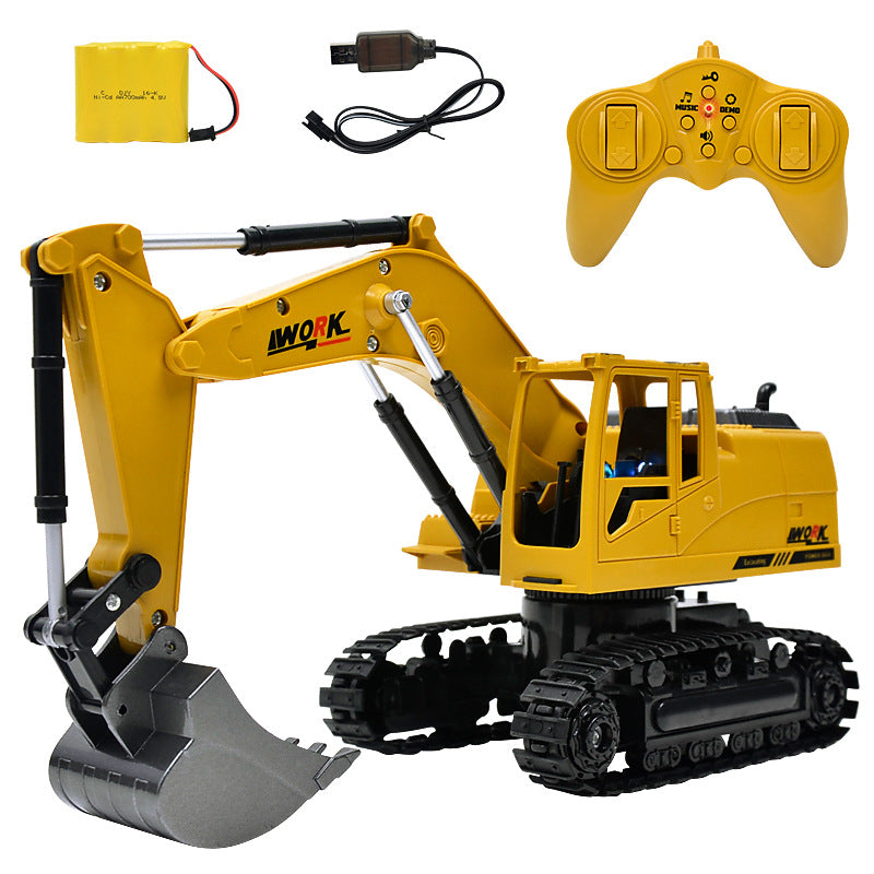 8-Channel Wireless Alloy Excavator Remote Control Digger, Rechargeable Remote Control Vehicle Toy for Children, Boys.