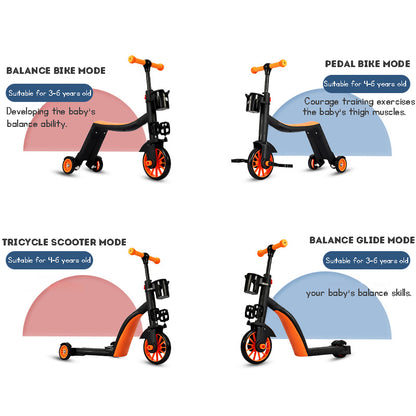Multi-functional Kids Scooter Tricycle Balancing Bike Nadle Children's Bicycle Toddlers' Car  Kids Bicycle Balance Bike Scooter