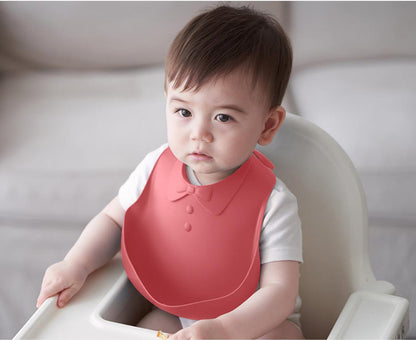 Silicone Baby Bib | Adjustable Fit Waterproof Bibs Easily Wipe Clean - Comfortable Soft Waterproof Bib Keeps Stains Off