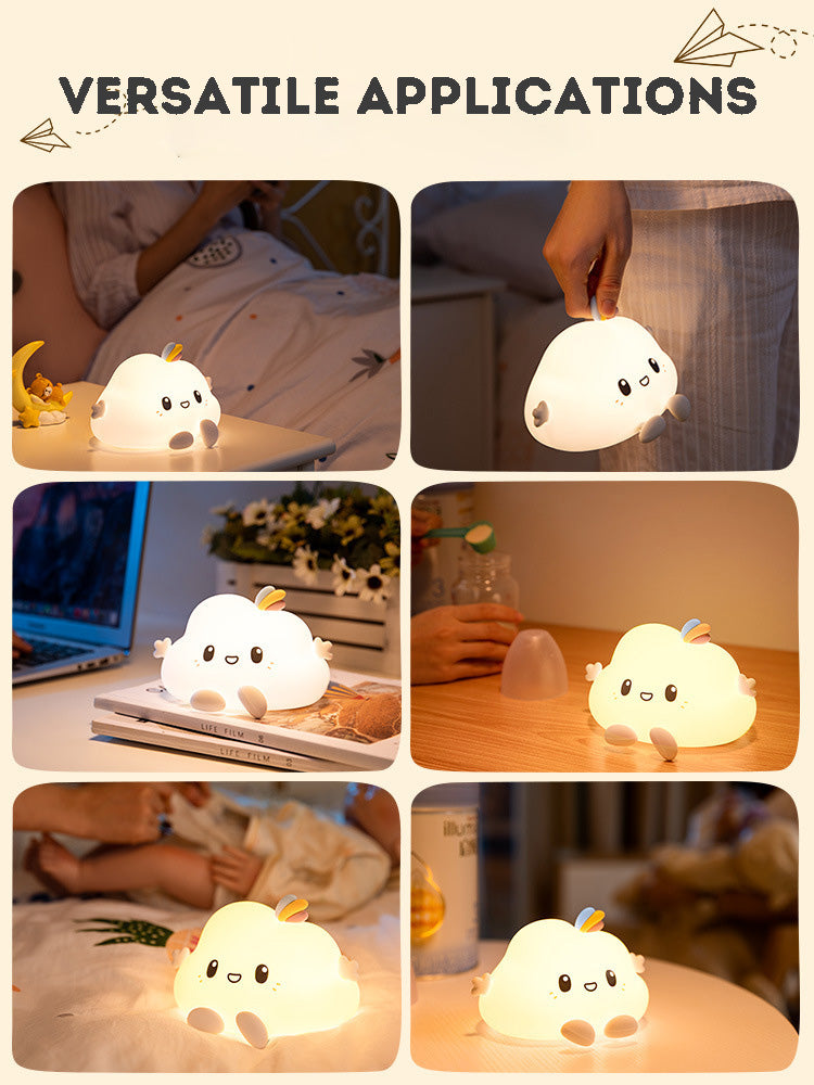 LED Silicone Night Light with Timer and Remote Control for Children's Bedroom Lamp