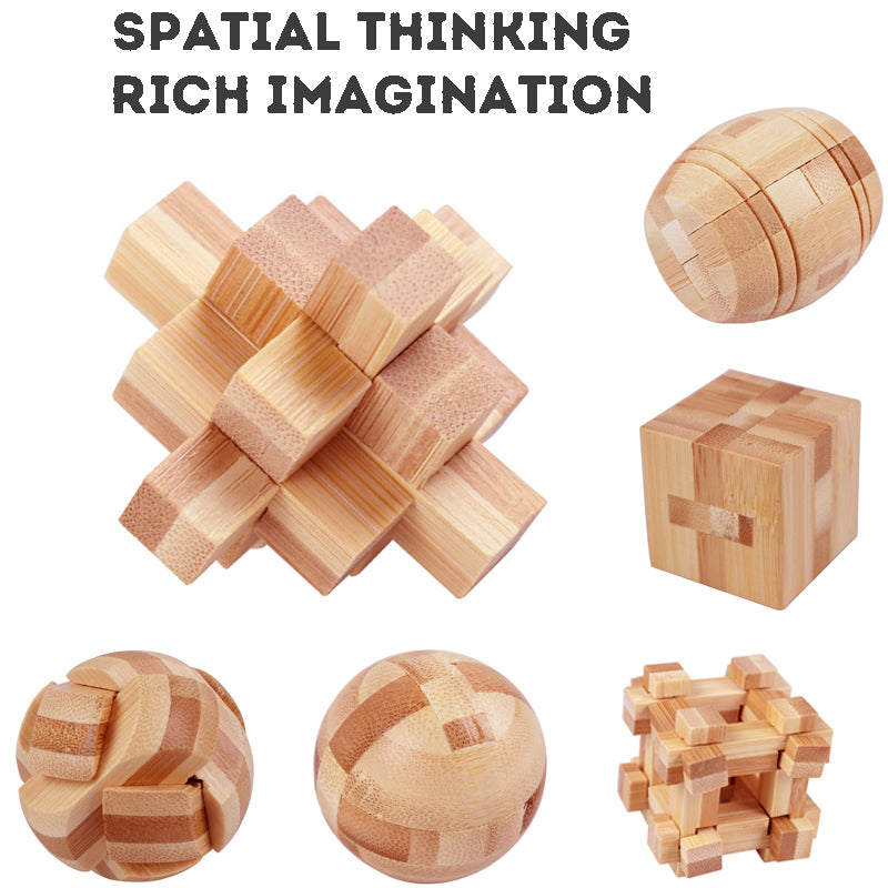 Stress Relief Toys 3D Brain Teaser LuBan Lock Puzzle Toy Building Blocks Learning Toys Unlocking Game Toy  For Kids Adults Gifts