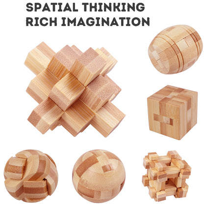 Stress Relief Toys 3D Brain Teaser LuBan Lock Puzzle Toy Building Blocks Learning Toys Unlocking Game Toy  For Kids Adults Gifts
