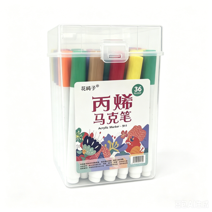 Acrylic Paint Markers Art Markers for Students Non Bleed Layering Capable 36 60 80 Colors Waterproof Quick Dry Marker Pen Set