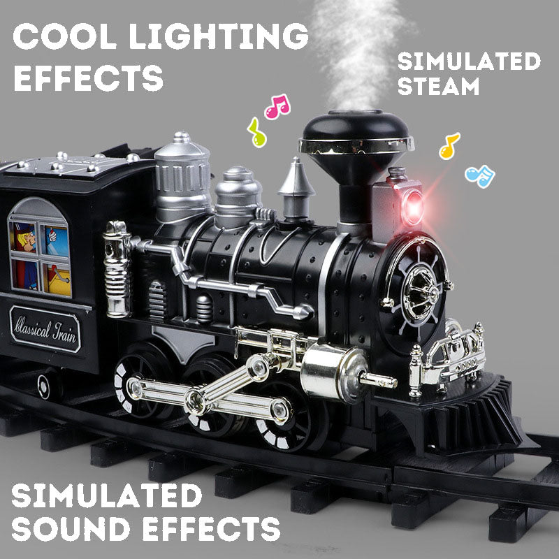 Children's Remote Control Steam Train Super Long Jointed Track Electric Toy Train Set - Creative Building Kit