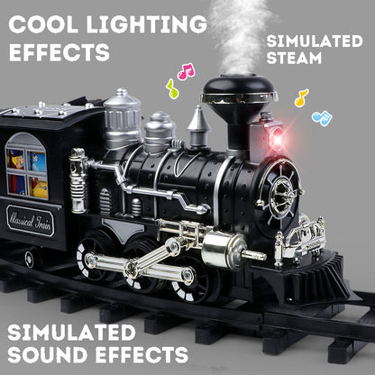 Children's Remote Control Steam Train Super Long Jointed Track Electric Toy Train Set - Creative Building Kit