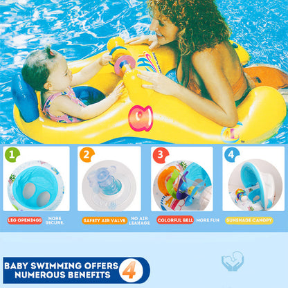 Baby Swimming Float Mother-child Swimming Ring Sunshade Infant Swimming Float Toddler Float