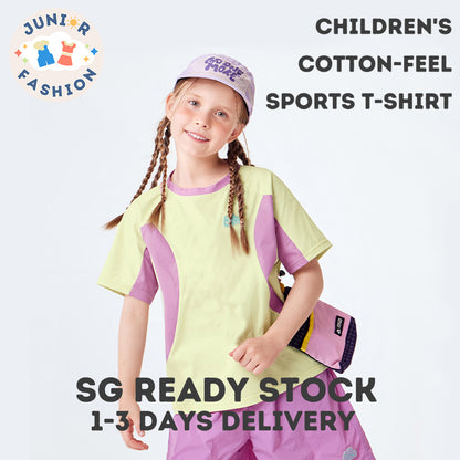 Kids Cotton-feel Quick Dry Sports T-Shirt Breathable UV Protection Summer Outdoor Active Tee