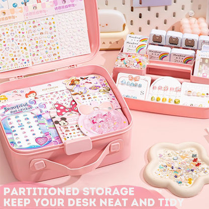Kids Press On Nails Nail Art Sticker Kids Nail Polish Set DIY Kit Fake Nails for Kids False Nails Set