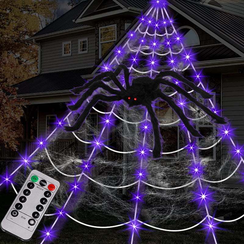 Halloween Decoration 5M Halloween Spider We+/- 1.5M Giant Spider cobweb Outdoor Indoor Home Party Decoration