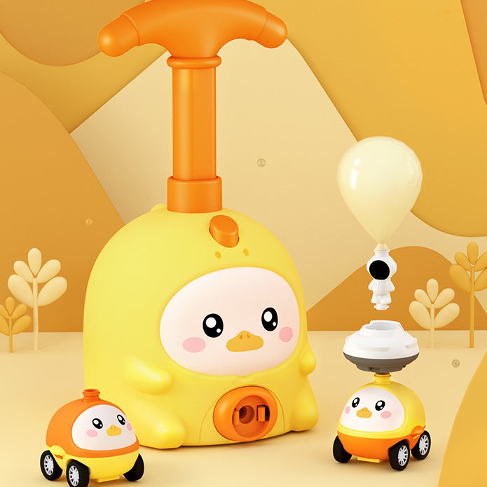 Cartoon Press-Inflatable Toy Pig Seal Yellow Duck Air-Powered Sliding Car Astronaut Flying Toy