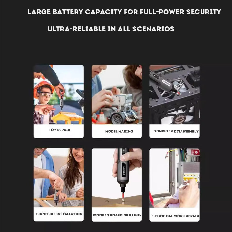 Mini Electric Screwdriver Tool USB Power Tool Cordless Drill Tool Bit Manual Repair Tool