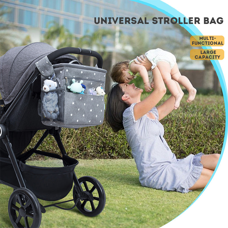 Baby Stroller Bag Organizer Large-capacity Portable Storage Bag For Miscellaneous Items Multi Pocket Storage Bag