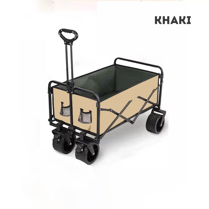 Collapsible Kids & Pets Wagon – Foldable Trolley with Telescopic Handle and Sunshade Canopy