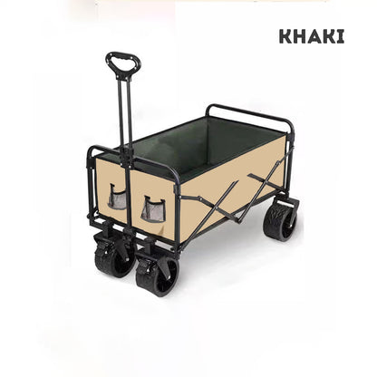 Collapsible Kids & Pets Wagon – Foldable Trolley with Telescopic Handle and Sunshade Canopy