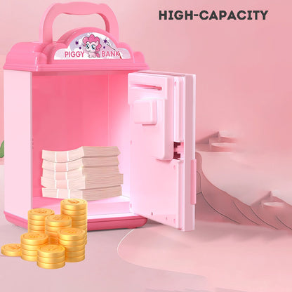 ATM Bank Savings Box Fingerprint Money Savings Box Coin Machine Children's Multi functional Safe Box