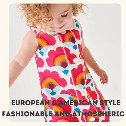 Kid's Polyester sleeveless collar Dress Summer European and American style floral dress 2-5Years Old