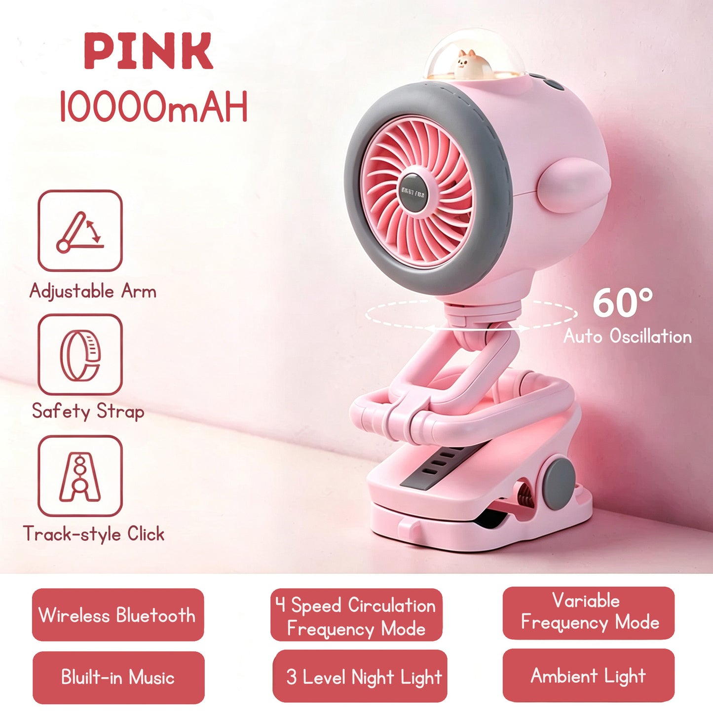 Baby Stroller Fan Portable Clip Fan Office Table Fan USB clip fan MIni Office Table Fan