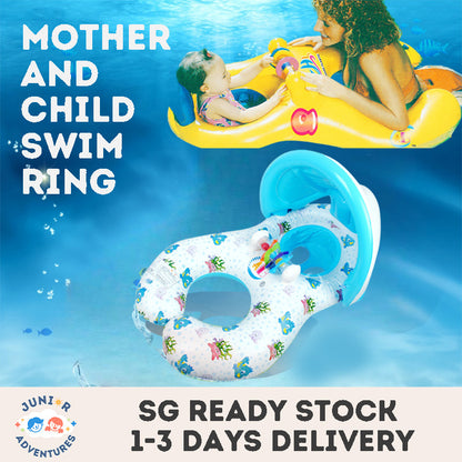 Baby Swimming Float Mother-child Swimming Ring Sunshade Infant Swimming Float Toddler Float