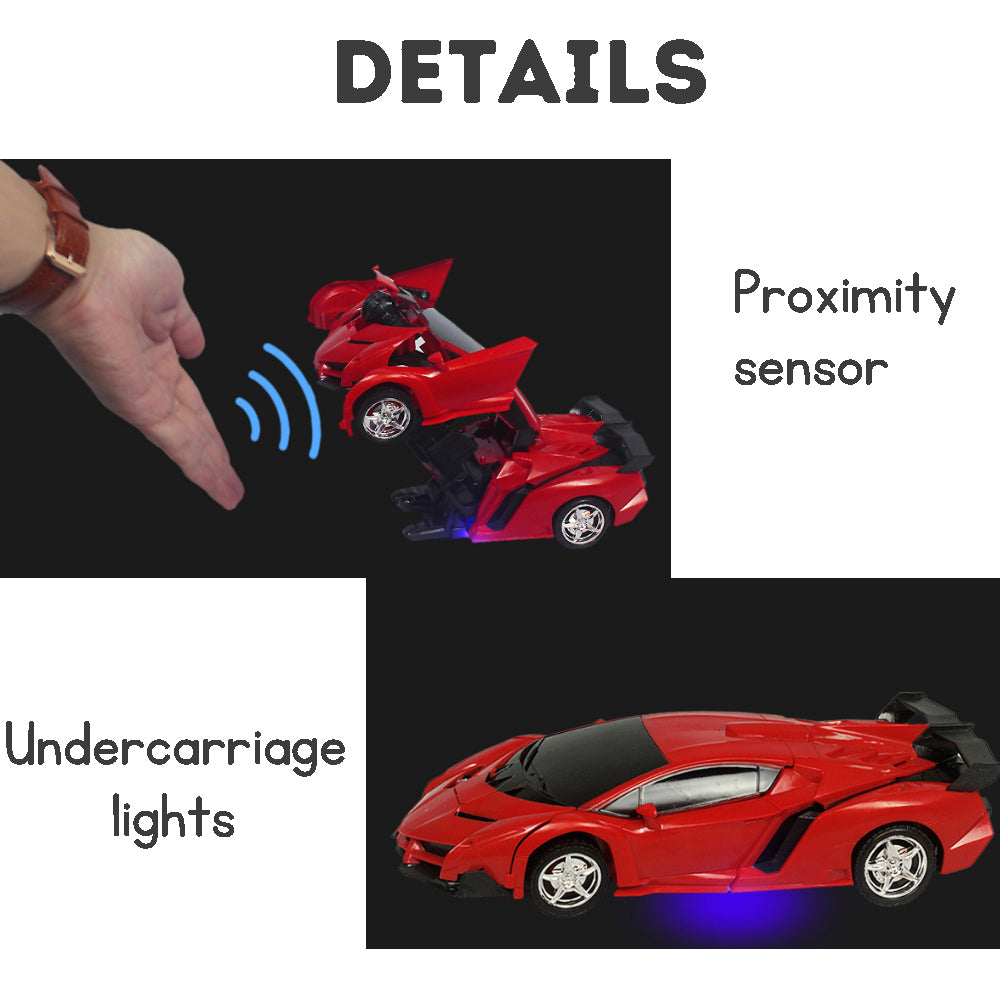 Cool Transformers remote control car with proximity sensor opening and closing is a great gift for children.