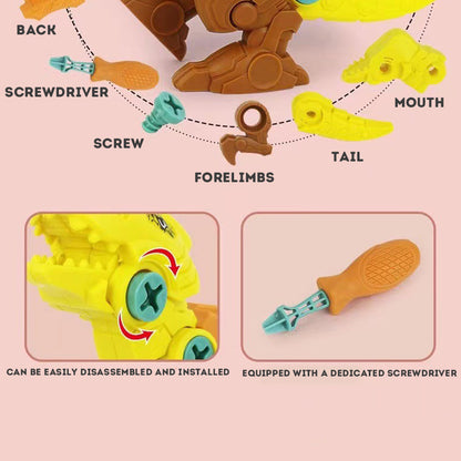 Kid's dinosaur assembly toy DIY hand screwing Puzzle Disassembly Toy Dinosaur model simulation toys