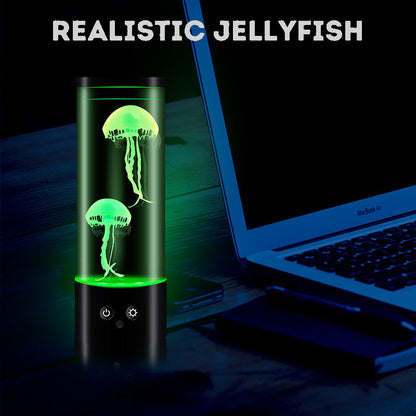 Remote-Controlled Dancing Jellyfish Lamp: Silent LED Color-Changing Creative Bedside Atmosphere Table Lamp with USB Night Light