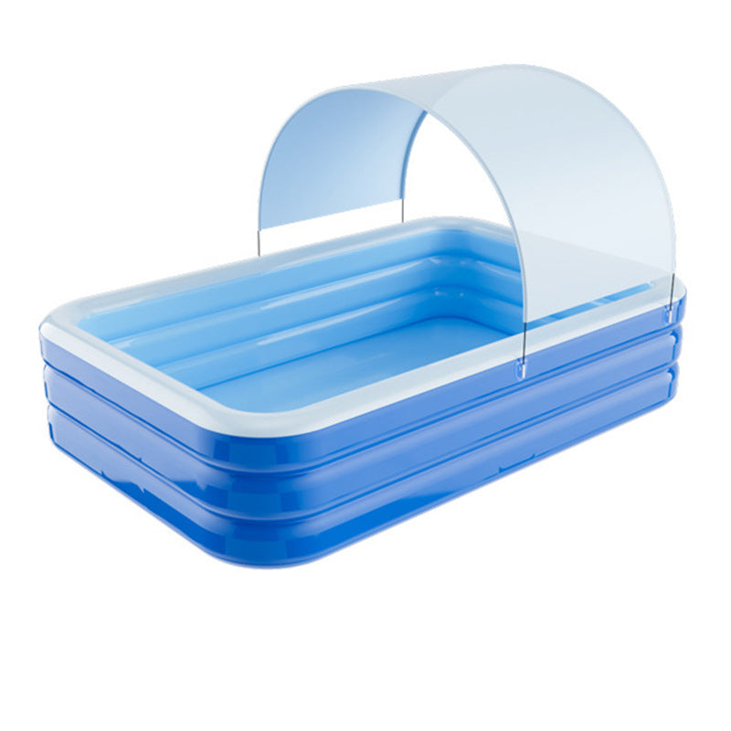Big Inflatable Swimming Pool for Kids and Babies with Sunshade Canopy Thickened PVC Family Kids Paddling Pool