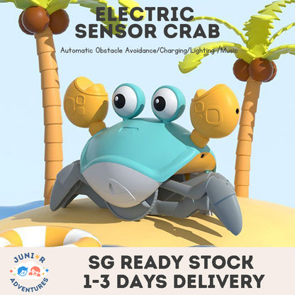 Kids Crab Toy Electric Sensor Automatically Escapes Senses Avoids Obstacles With Music and Lights Interactive Climb Toy