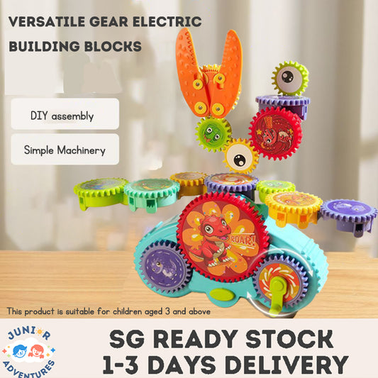 Children's Electric Building Blocks Transform Gear Construction DIY Educational Assembly Toy Set