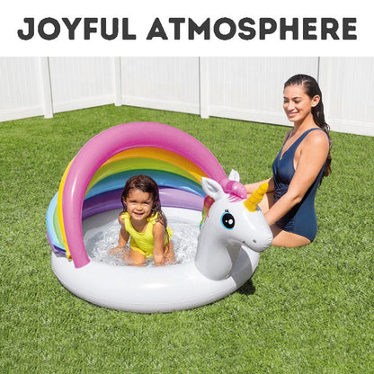 Unicorn Rainbow Canopy Inflatable Pool Children's Wading Pool Summer Baby Swimming Outdoor Swimming Pool